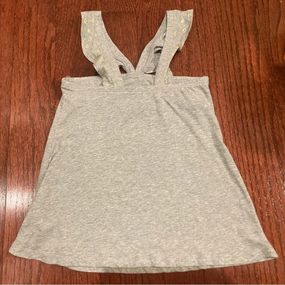 NWT Justice Peace sign tank top sz 7 gray heather/gold